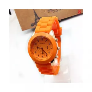 NEW 오렌지색 대형 학생 패션 손목 시계 실리콘 아동 고급 선물 졸업식